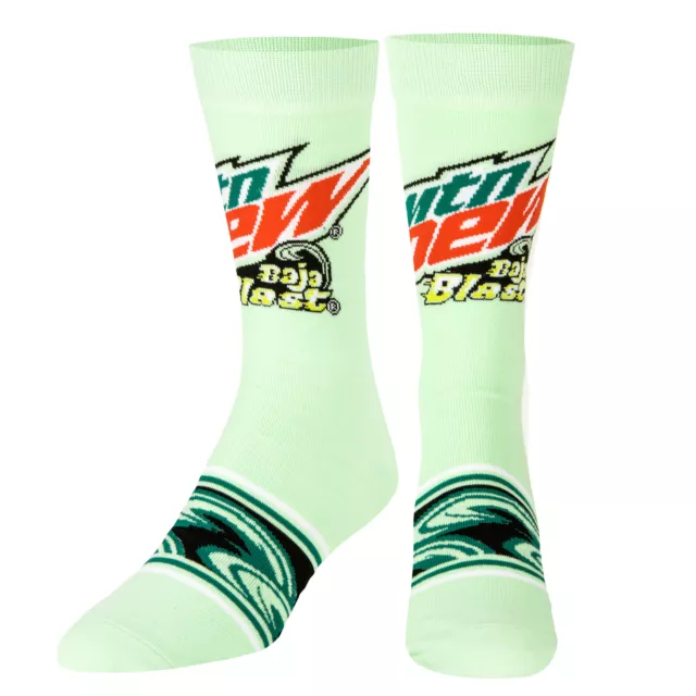 Odd Sox Official Mountain Dew Baja Blast Socks for Men, Funny Gift, Adult Large 2