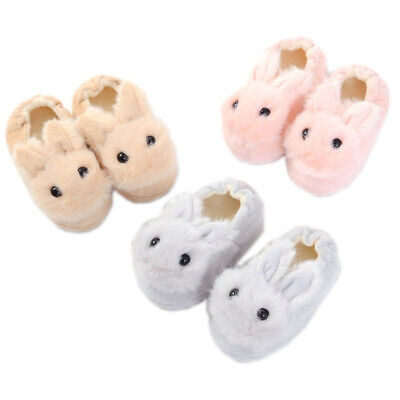 Winter Kids Girls Rabbit Slippers Baby Plush Warm Indoor Shoes Outdoor Anti Slip
