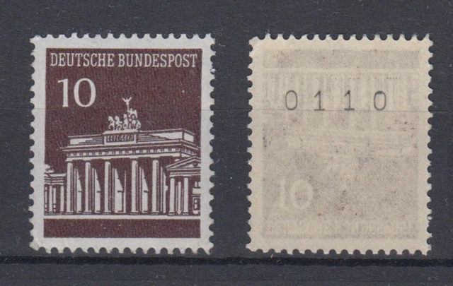 Bund 506 v RM mit gerader Nummer Brandenburger Tor 10 Pf postfrisch
