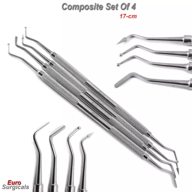 Dental Endodontic Filling Composite Spoon Excavators Restorative Tools Set Of 4