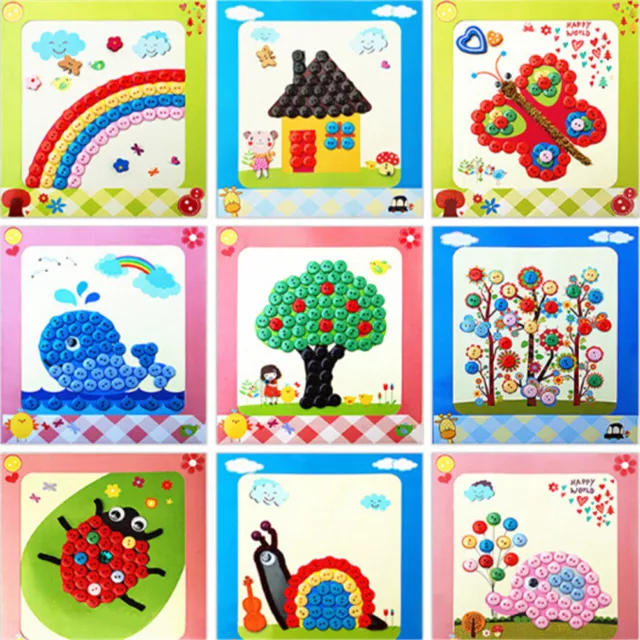 1PC DIY Button Drawing Painting Interactive Material Kids Educational T-EL