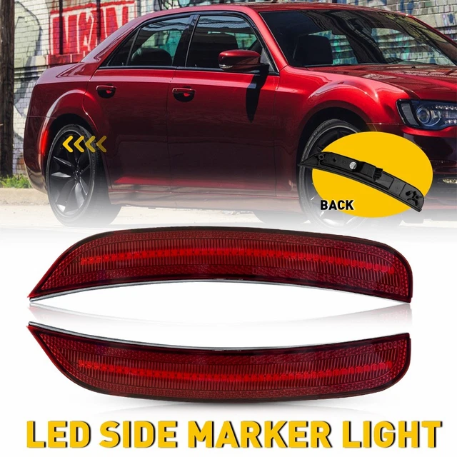 4PC Clear Front&Rear LED Side Marker Light Lamp For Chrysler 300 300C 2015-2021 - View #2