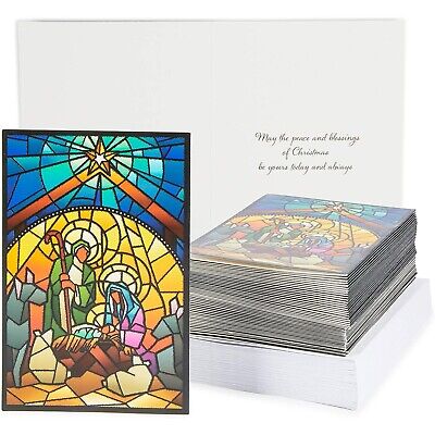 48 Pack Religious Christmas Cards Boxed with Envelopes, Holiday Greeting 4x6”