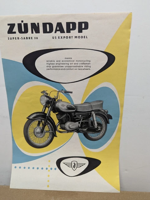1958 Zundapp 250 Super Sabre Brochure