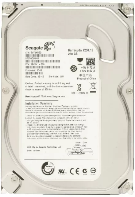 Seagate Barracuda 250GB ST250DM000 7.2K SATA 16MB 3.5 Desktop HDD Hard  Drive