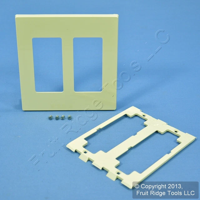 Leviton Ivory Decora SCREWLESS 2-Gang Wallplate GFCI GFI Snap-On Cover 80309-I