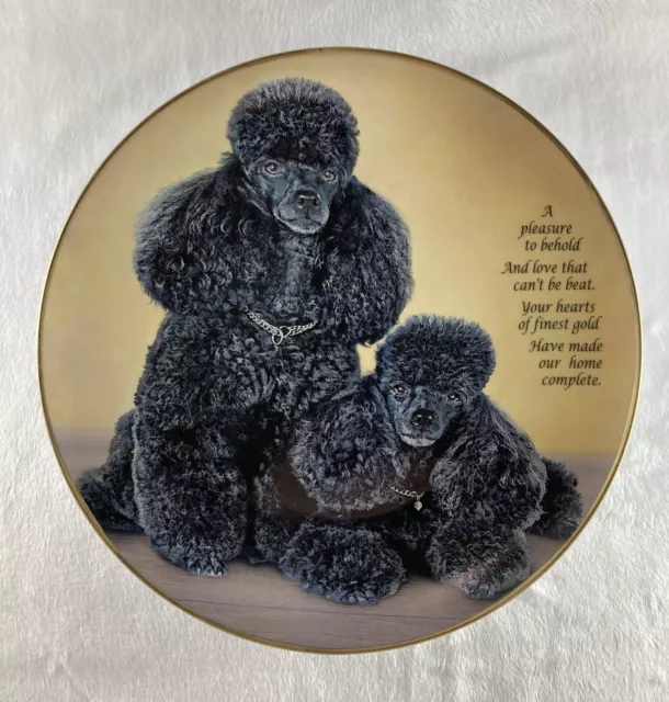 HEART OF GOLD Plate Cherished Poodles Black Danbury Mint Made Our Home Complete