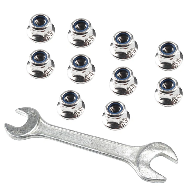 10 Pcs Selbstsicherndes Nylock Kontermuttern Aus Metall Schraubenschlüssel