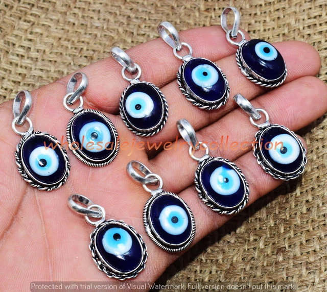 Evil Eye Gemstone Ethnic Handmade Pendant 1pcs Lot PWJC-4448