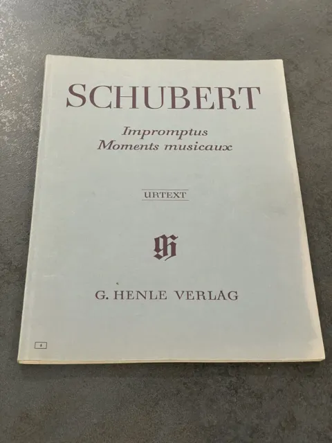 Livre Partition Musique ancien Schubert Impromptus G. Henle Verlag 1974
