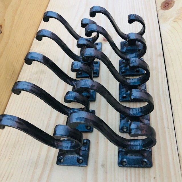 10 PCS Cast Iron Vintage Style Coat Hooks Hat Hook Rack Hall Tree Restoration 2