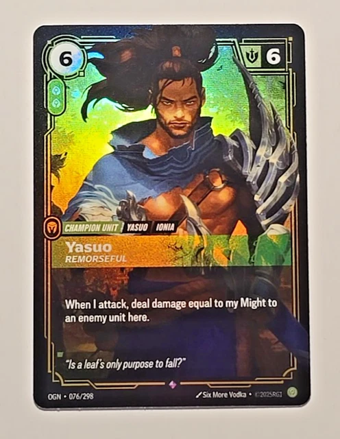 LEAGUE OF LEGENDS Riftbound Origins Yasuo Remorseful Rare Foil £17.90 ...