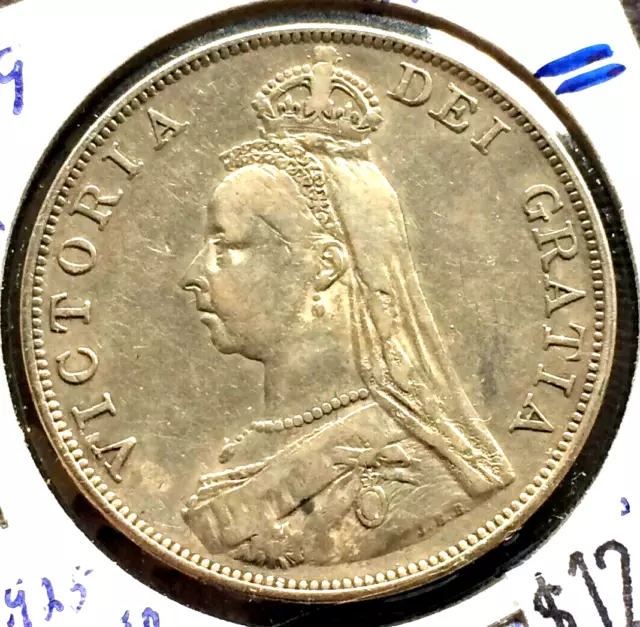 1889 Great Britain Double Florin Sterling Silver Coin - Queen Victoria (710)