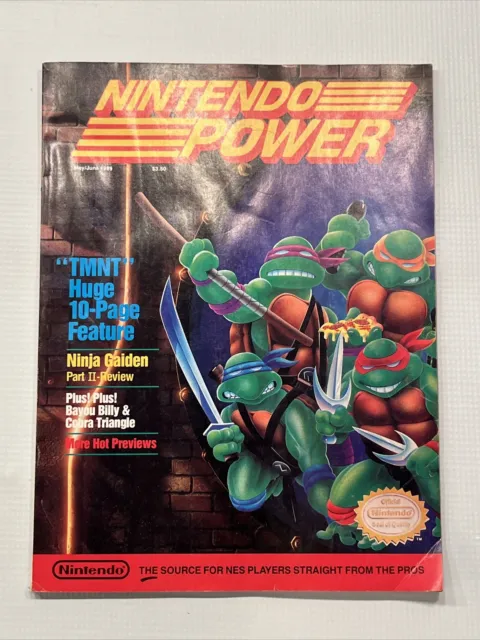 Nintendo Power Magazine #6 May June 1989 TMNT Ninja Turtles with Poster & Insert