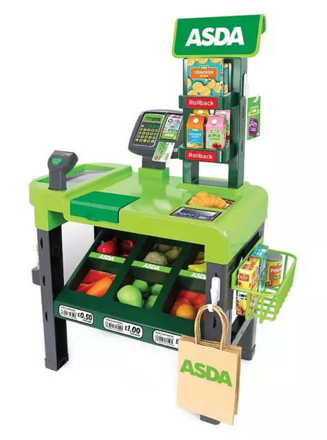 ASDA Supermarket Checkout Toy Pretend Play Cash Register Money with accessories