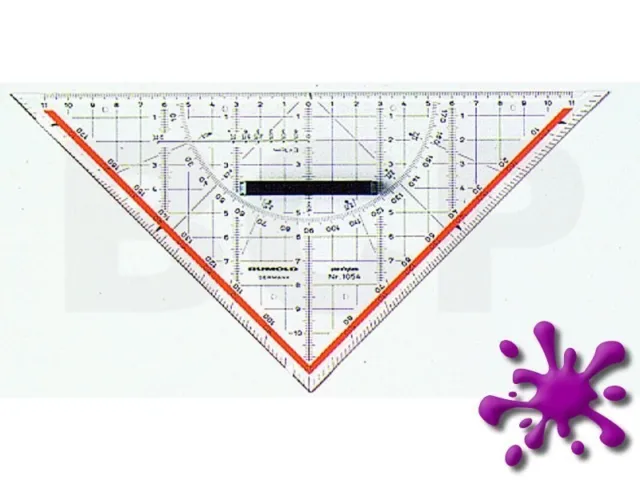 Rumold Technisches Zeichendreieck Plexiglas, mit Griff, 250mm