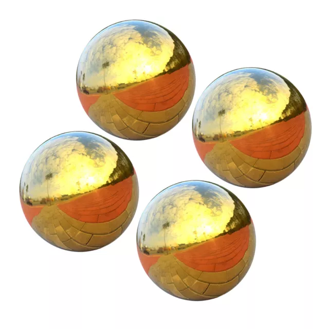 4x Stainless Hollow Gazing Ball Mirror Polished Shiny Sphere Garden Ornament