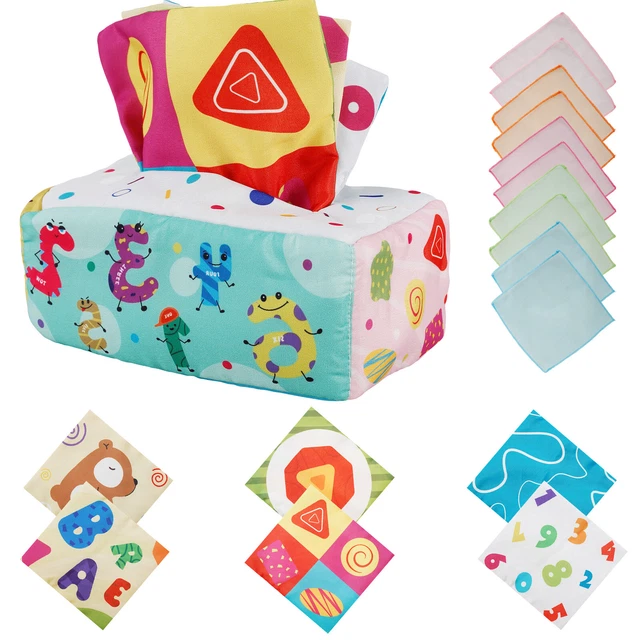 Baby Tissue Box Toy Sensory Crinkle Tissue Box Magic Tissue Box for Babies daMtz