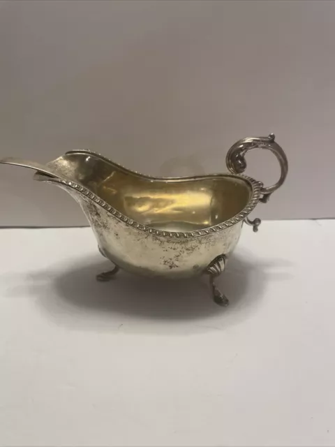 Vintage Birks Sterling Gravy Boat, P  With Spoon And Bags. Antique 16/30!!