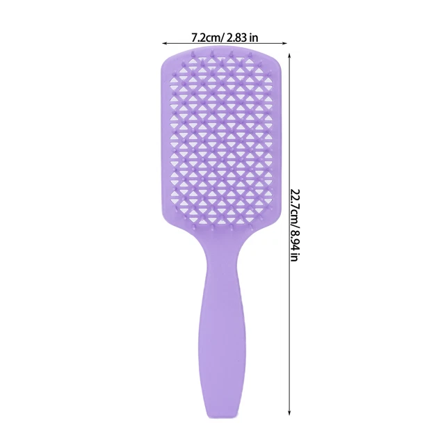 (Viola-quadrata) Spazzola per capelli Detangler spazzola per capelli massaggio cuoio capelluto cavo