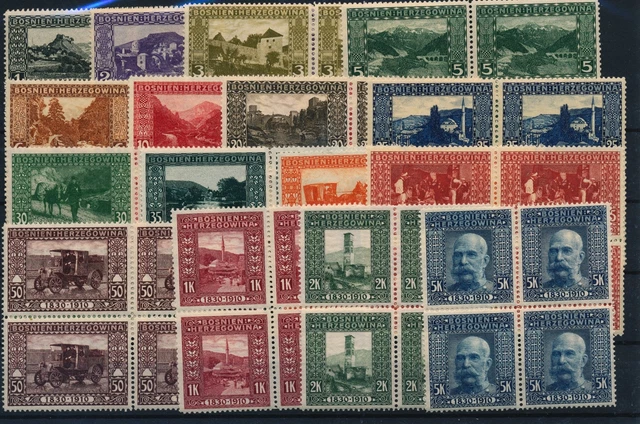 BOSNIA 1910 45-60 80.GEBURSTAG, kompl. Satz, 4-BLOCK! Postfrisch ** Kw:880,-€