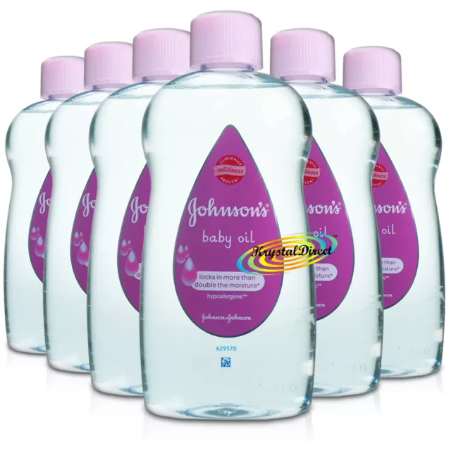 6x Johnsons Baby Gentle Massage Oil 500ml Daily Care for Delicate Skin