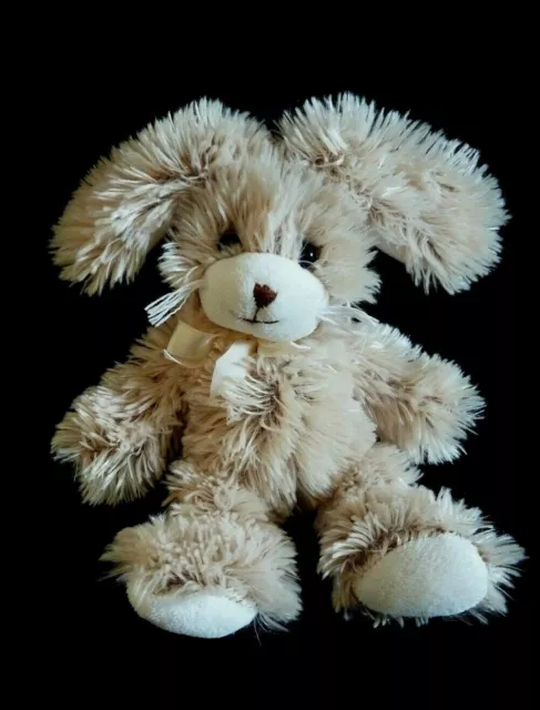 *. DOUDOU PELUCHE GIPSY LAPIN BEIGE MARRON ECRU CHINE 21c POILS LONGS ET. NEUF*