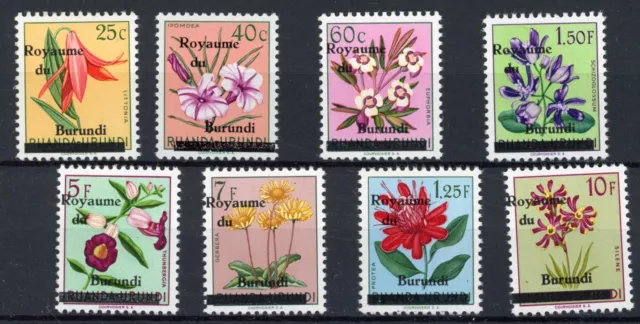 [81.012] Burundi 1962 : Flowers - Good Set Very Fine MNH Stamps