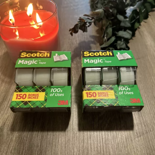 2-3 Ct Bonus Packs Scotch Magic Tape Easy Cut Dispenser Clear 3/4" x350"