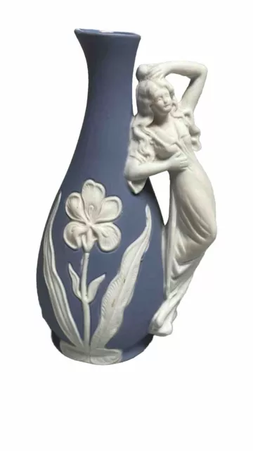 ART NOUVEAU Soliflora Biscuit Vase in GIRL & Floral Decor