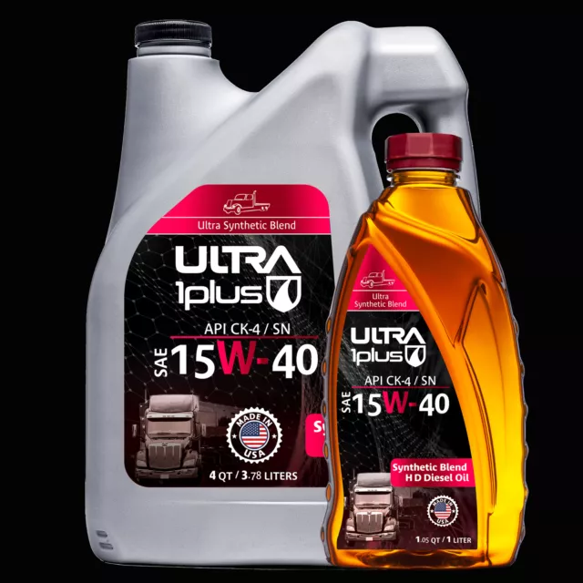 Ultra1Plus 15W-40 Synthetic Blend Diesel Motor Oil API CK-4/SN (5 QTS)