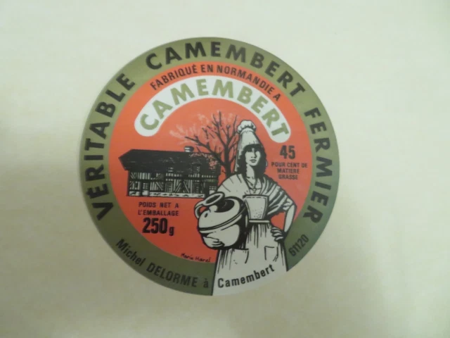 Etiquette   de fromage Camembert Femme Marie Harel