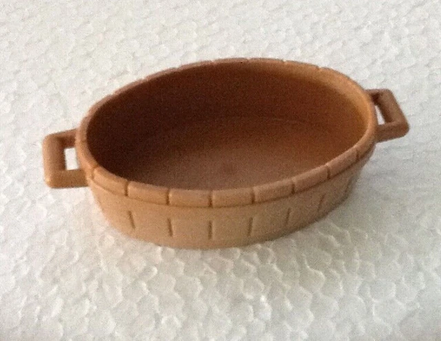 Accessoire Playmobil Moyen-Âge : Baquet/Bassine Marron - Pièce Détachée Pour Nombreux Sets - Occasion