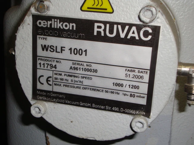Pistone rotante pompa per vuoto 1000 m3/h oerlikon WSLF 1001 11794 2