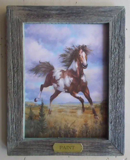 7" x 9" Framed Paint Horse Picture NOS