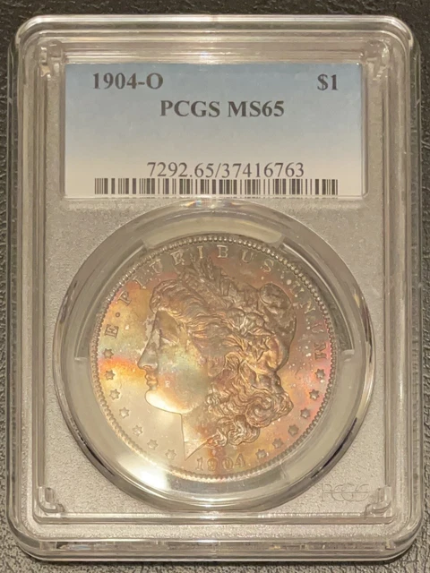 1904 O $1 Morgan Silver Dollar PCGS MS65 Toned / Color (w/ Video)