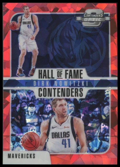 2018-19 Panini Contenders Optic Dirk Nowitzki Red Cracked Ice Prizm Hall Fame 1