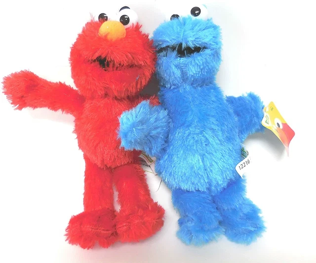 SESAME STREET PAIR Cookie Monster And Elmo 9” Soft Toy Plush New Tags £