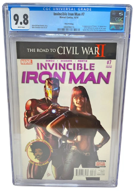 INVINCIBLE IRON MAN #7 3rd print CGC 9.8 NM/MT Riri Williams Ironheart 2016 WP