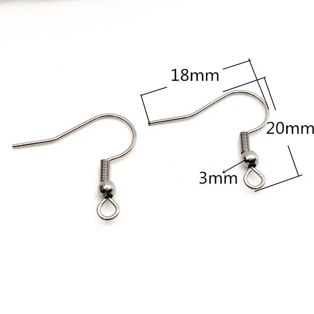 100-500PCS Stainless Steel French Earring Hooks Ear Wire DIY Jewelry Findings