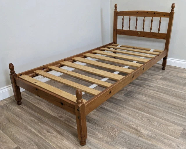 SINGLE BED FRAME Airsprung Pine Bannister Headboard Slatted With