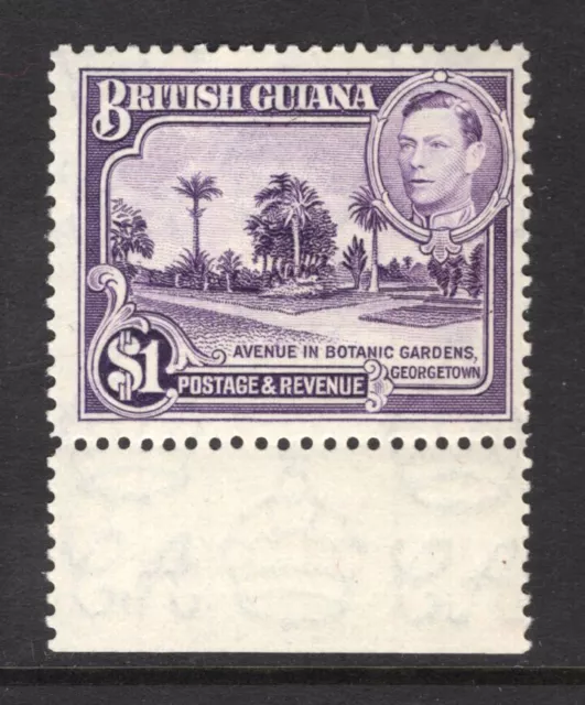 M23390 British Guiana 1938 SG317 KGVI: $1 bright violet perf 12.5. UMM, Cat £29