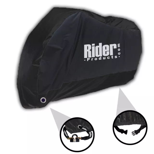 Universal Waterproof Motorcycle Cover Motorbike Rain Dust Outdoor Large Black