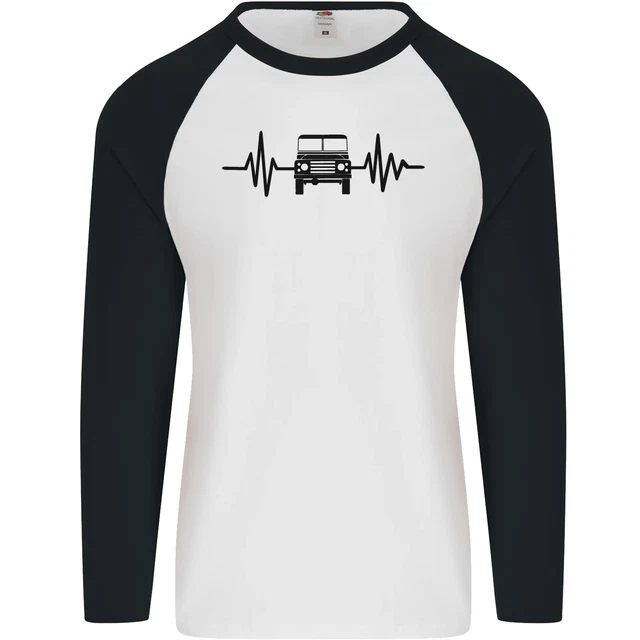 4X4 Heart Beat Pulse Off Road Roading Mens L/S Baseball T-Shirt