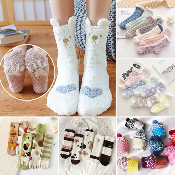 Womens Ladies Soft Fluffy Bed Socks Winter Warm Lounge Slipper Fleece Socks✿ !