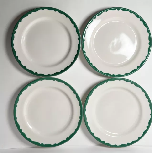 4 Buffalo China Crest Green Wave Dinner Plates 9.75”  Restaurant Ware 2