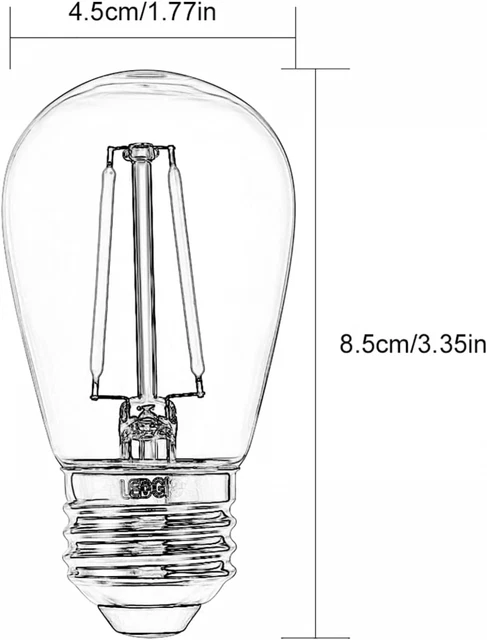 LEDGLE 2W ST64 E27 Schraube klassische LED Filament Birne warmweiß 2700K LED... 9