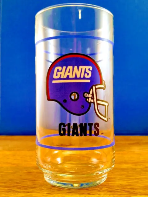NFL Collectible New York Giants Mobil Drinking Glass Retro Cup Vintage Football