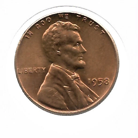 Rare Old 1958 BU/UNC Lincoln Penny US Coin Collection Cent LAST YEAR WHEAT  ----