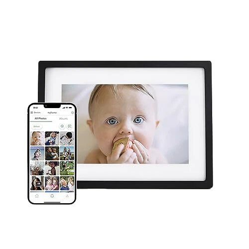 Digital Picture Frame: WiFi Enabled with Load from Phone Capability, 10" Black